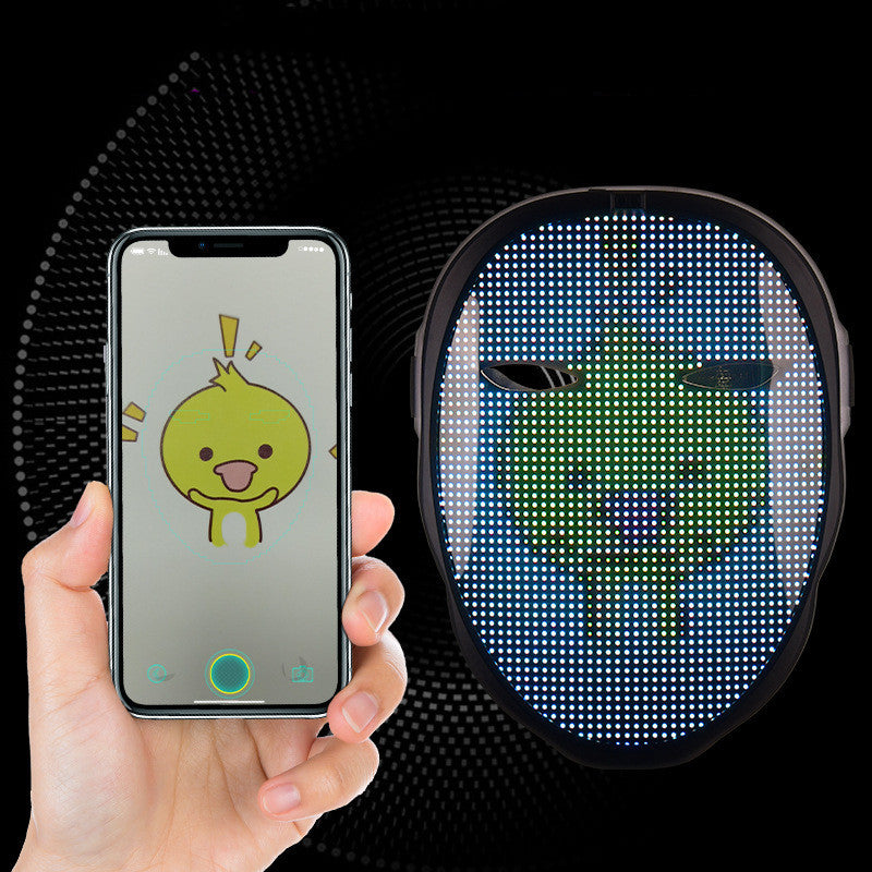 Amazon Hot-Selling APP Glowing Mask Full-Color Display Flashing Mask Halloween Party Glowing Mask