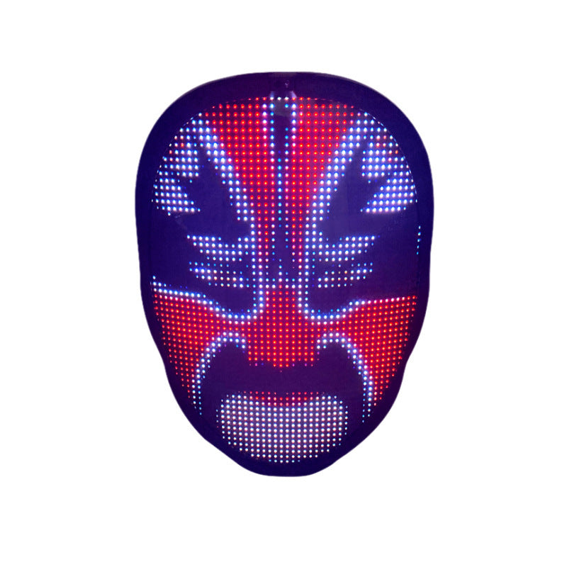 Amazon Hot-Selling APP Glowing Mask Full-Color Display Flashing Mask Halloween Party Glowing Mask