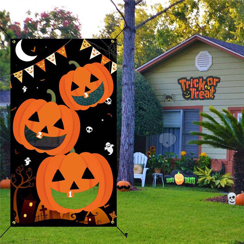 Carnival Halloween Throwing Game Hanging Flag