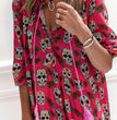 Aliexpress Amazon Halloween Skull Print Long Sleeve Big Poses Dress