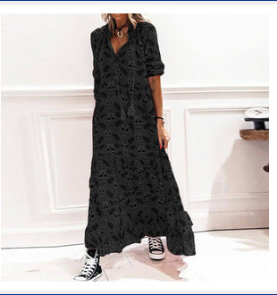 Aliexpress Amazon Halloween Skull Print Long Sleeve Big Poses Dress