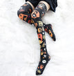 Halloween Pumpkin Print Over The Knee Socks