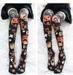 Halloween Pumpkin Print Over The Knee Socks