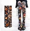 Halloween Pumpkin Print Over The Knee Socks