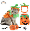Halloween Pet Cats Costume Props Creative Pumpkin Shape Green Leaf Decoration Cosplay Clothing Holiday Garment Supplies