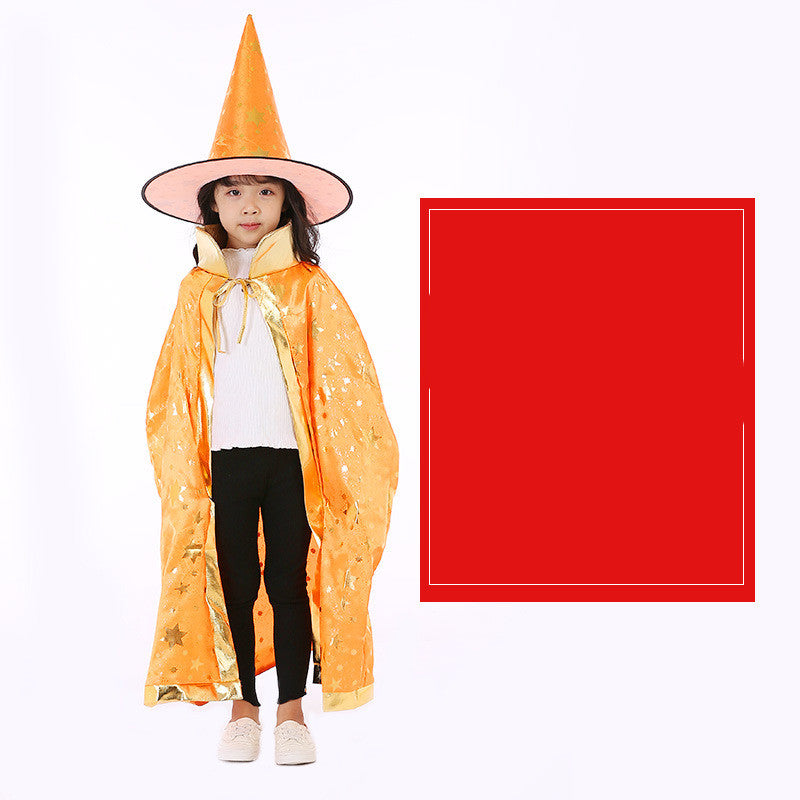Halloween Cloak Magician Role-playing Five-star Cloak Hat Set
