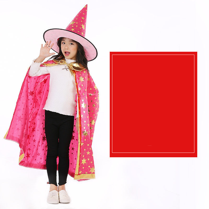 Halloween Cloak Magician Role-playing Five-star Cloak Hat Set