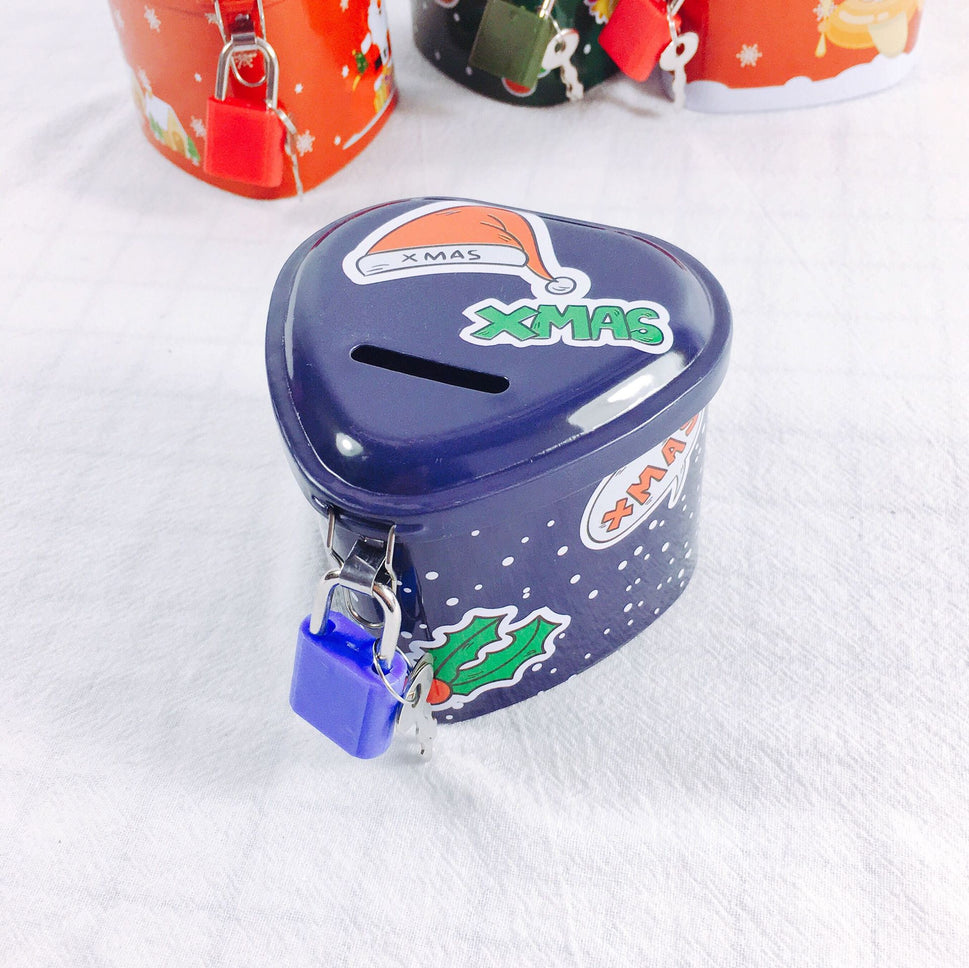 Heart-Shaped Christmas Piggy Bank Christmas Supplies School Gifts