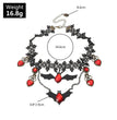Gothic Jewelry Red Bat Halloween Necklace Lace Choker Necklace For Women Nightmare Before Christmas Black Layered Necklace