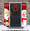 Haobei 21 Years New Product Amazon Cross-border Christmas Door Curtain Couplet Santa Claus Pattern Holiday Decorations