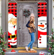 Haobei 21 Years New Product Amazon Cross-border Christmas Door Curtain Couplet Santa Claus Pattern Holiday Decorations