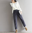 2021 large size women's art Fan Xian thin corduroy pants autumn and winter loose casual trousers