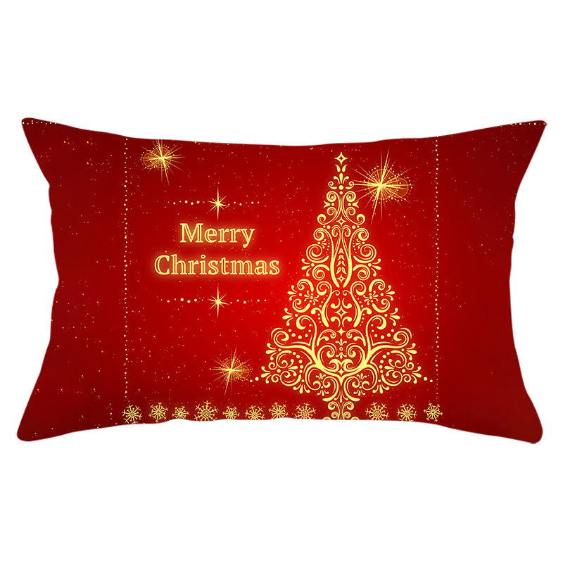 Christmas peach leather pillowcase