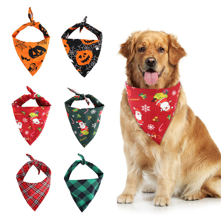 Christmas pet triangle scarf