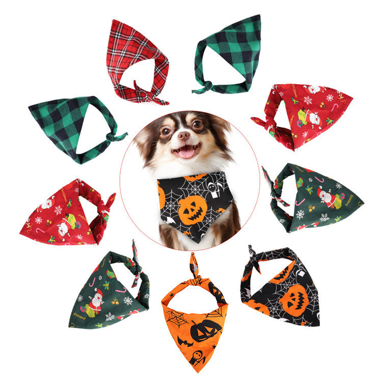 Christmas pet triangle scarf