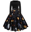 Halloween Print Long Sleeve Dress