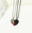 Punk Retro Skull Pendant Halloween Necklace Heart-shaped Magnetic Stitching Love Skull Couple Necklace