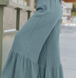 Solid Color Loose Mop Wide Leg Pants Women's High Waist Ruffles