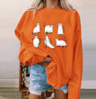 Halloween Women's Long Sleeve Casual Print Padded Sweatshirt