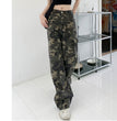 Camouflage Workwear Jeans Women's Straight Loose Retro Hip Hop Style High Waist Extra Long Wide Leg Pants