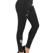 Women's Ripped Butterfly Print Imitation Denim Leggings