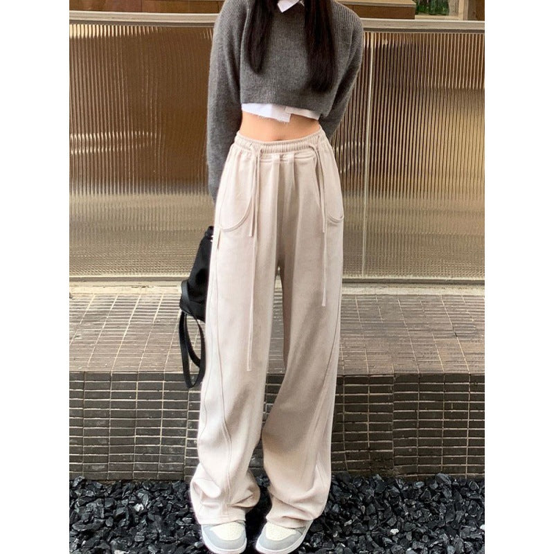 Basic Gray Jogging Women's Sweatpants Harajuku Korean Hippie