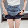 Denim Ruffled Skirt Fishtail Skirt