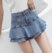 Denim Ruffled Skirt Fishtail Skirt