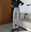 Small Women's Autumn And Winter Herringbone Pattern Woolen Trousers