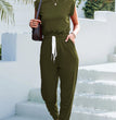 Solid Color Sleeveless Style Casual Jumpsuit