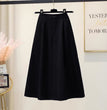 Plus Size Skirt Hepburn Style Woolen A- Line Autumn And Winter Umbrella Skirt