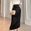 Air High Waist Flattering Sheath Elegant Show Thin Black One-line Step Skirt