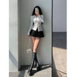 Fashion Black Pleated Skirt For Women