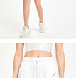 Fake Two-piece Sports Shorts High Waist Drawstring Anti-exposure