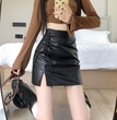 Black PU Leather Skirt Women's Autumn Versatile High Waist Slimming