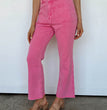Frayed Hem Bell-bottom Trousers Casual High Waist Jeans