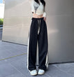 Brown American Retro Casual Pants Women's High Street Drawstring Velvet Padded Loose