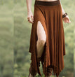 European And American Ladies Retro Fashion Hem Irregular Elastic Waist Color Contrast Patchwork Lace-up Skirt