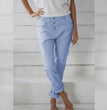 Solid Color Cotton And Linen Fashion Loose High Waist Casual Trousers