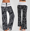 European And American Hot Digital Printing Cartoon Cat Pattern Bell-bottoms Wide Leg Pants For Women