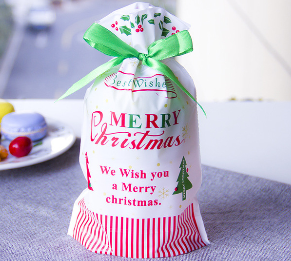 Christmas old man tree drawstring bag