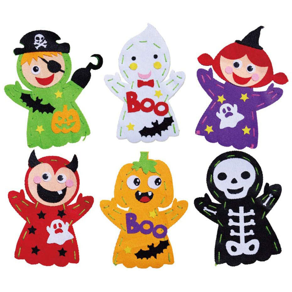 Halloween Diy Ghost Hand Puppet Pumpkin Witch Toy Handmade Material Package