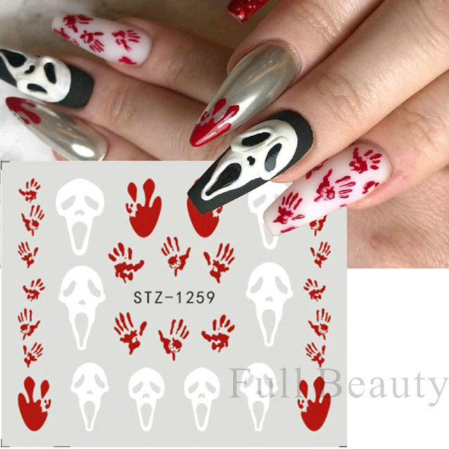 Halloween Pumpkin Nail Sticker Watermark Sticker