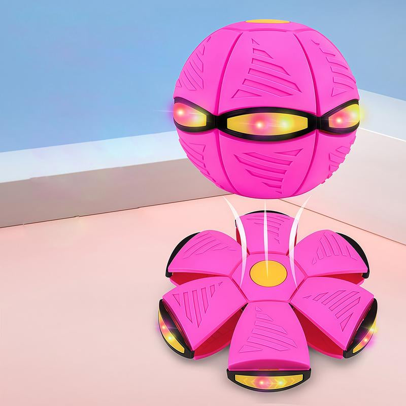 Magic Flying Meta Ball Shape Shifting Bouncy Toy for Kids Outdoor Family Fun with Kinetic Lighting and Strong Elasticity in Green Pink Blue Red