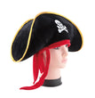 Halloween Pirate Hat Skull Print Adult Kids Pirate Captain Hat Cosplay Costume Cap Birthday Masquerade Party Prop Decor Supplies