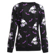Jumper Women Tracksuits Sportswear2021 Winter New Fashion Halloween Crew Neck Long Sleeve Terror Bat Skull Print Sweatshirt