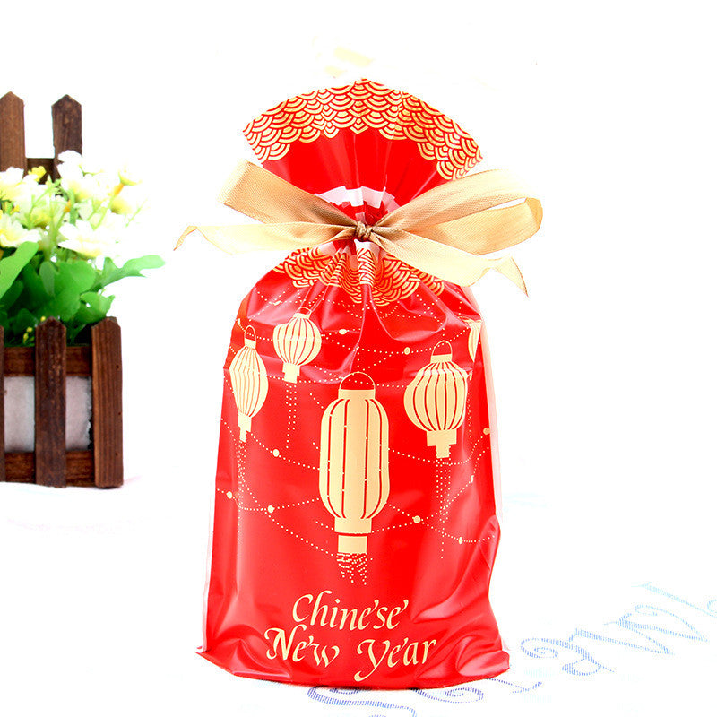 Christmas old man tree drawstring bag