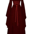 Halloween Long Sleeve Round Collar Belt Irregular Ladies Dress Halloween Witch Costume