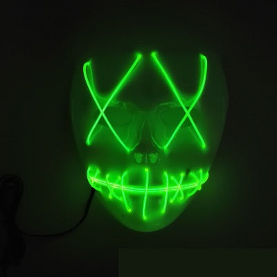 Halloween Horror Slit Mouth And Crosseye LED Plastic Glowing Mask