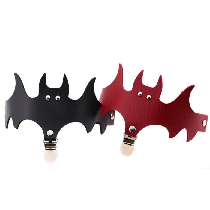 Personality exaggerated Halloween Christmas legs bat wings leather garter socks clip leg ring